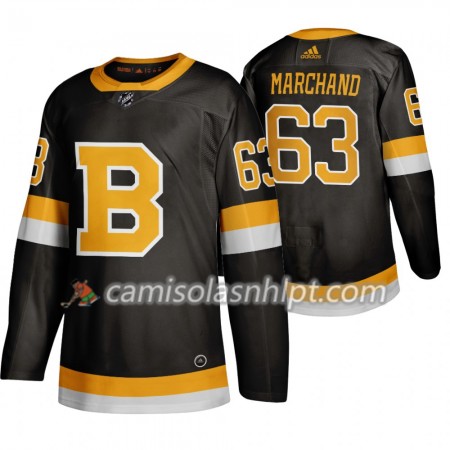 Camisola Boston Bruins Brad Marchand 63 Adidas 2019-2020 Preto Authentic - Homem